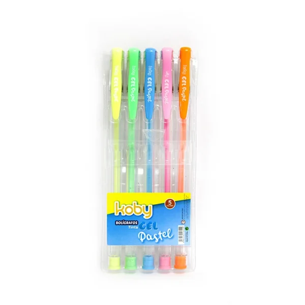 BOLIGRAFO GEL KOBY PASTEL X 5 SURTIDO