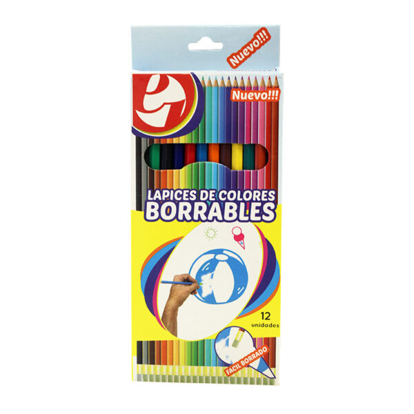 LAPIZ COLOR  EFREN LOPEZ LARGO X12 BORRABLE