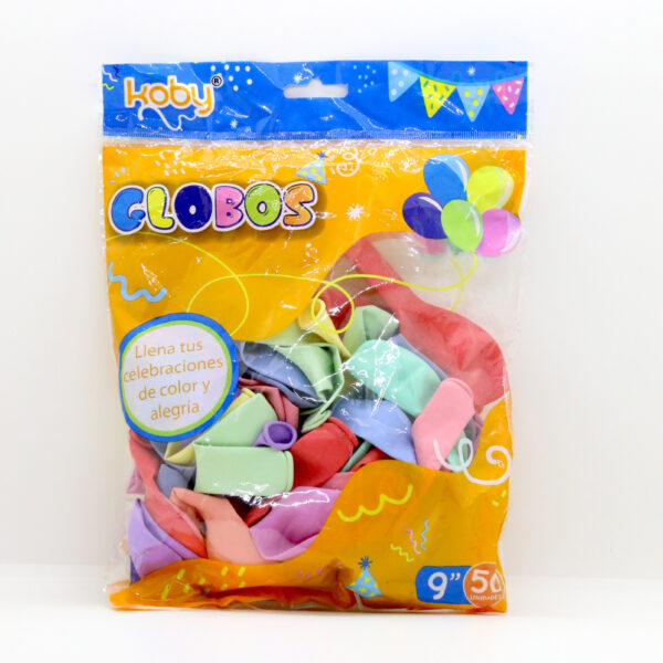 GLOBO COLOR LISO KOBY X 50 PASTEL SURTIDO