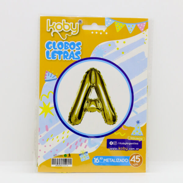 GLOBO LETRA ORO KOBY “A”