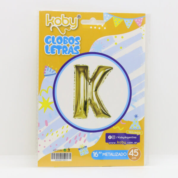 GLOBO LETRA ORO KOBY “K”