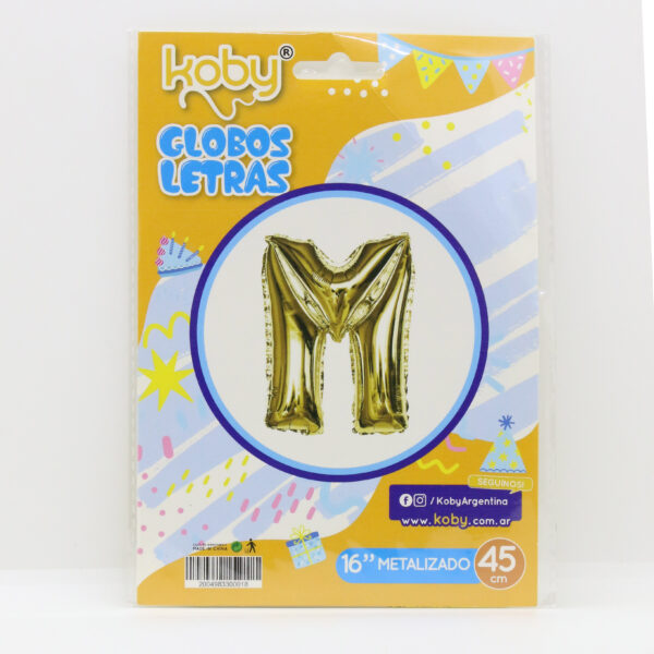 GLOBO LETRA ORO KOBY “M”