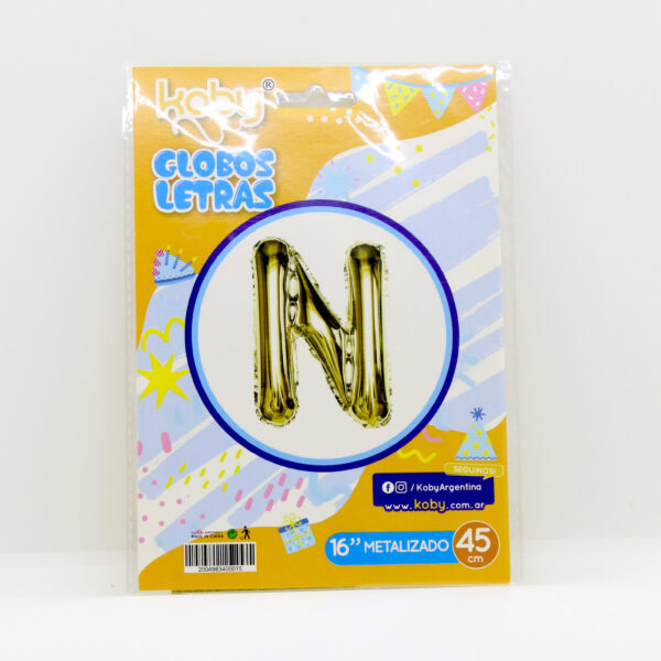 GLOBO LETRA ORO KOBY “N”