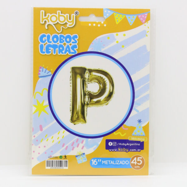 GLOBO LETRA ORO KOBY “P”