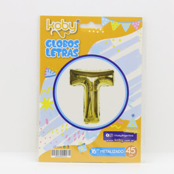 GLOBO LETRA ORO KOBY “T”