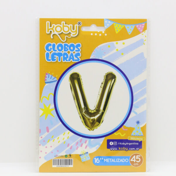 GLOBO LETRA ORO KOBY “V”