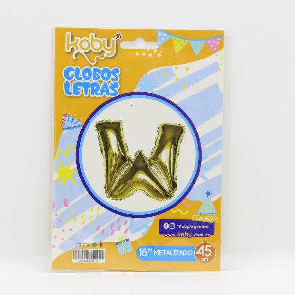 GLOBO LETRA ORO KOBY “W”