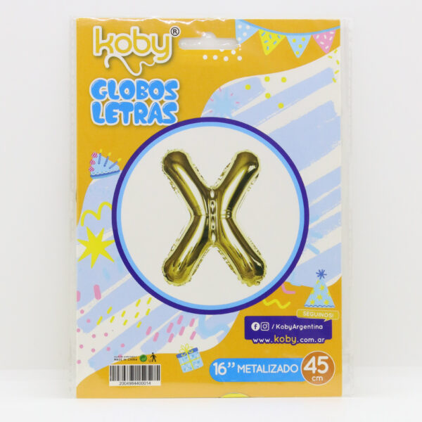 GLOBO LETRA ORO KOBY “X”