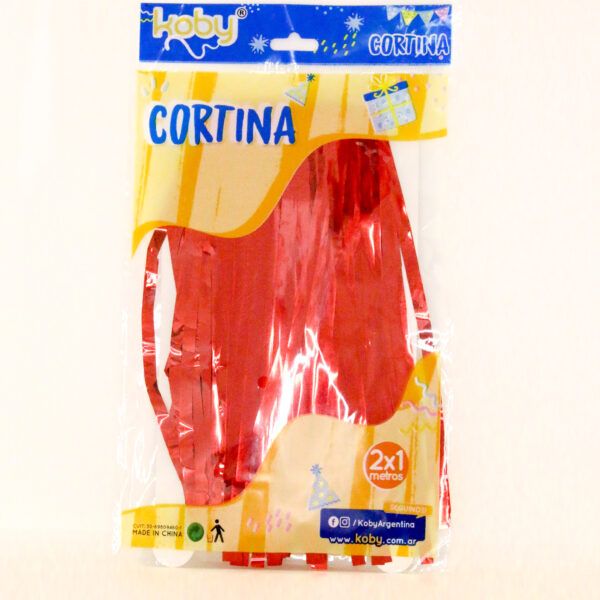 CORTINA FLECOS KOBY 2MTS X 1MT ROJO METAL