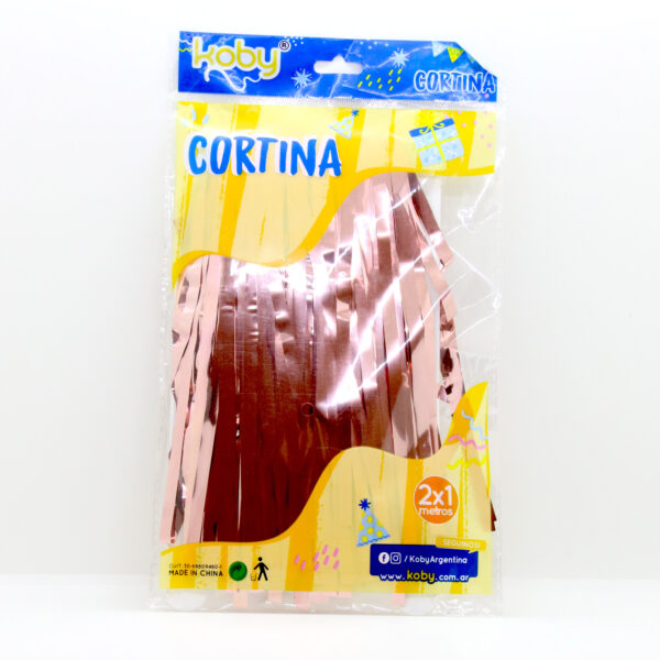 CORTINA FLECOS KOBY 2MTS X 1MT ROSA METAL