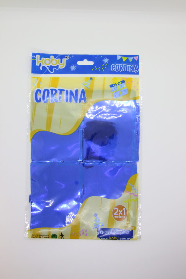 CORTINA CUADRO KOBY 2MTS X 1MT AZUL METAL