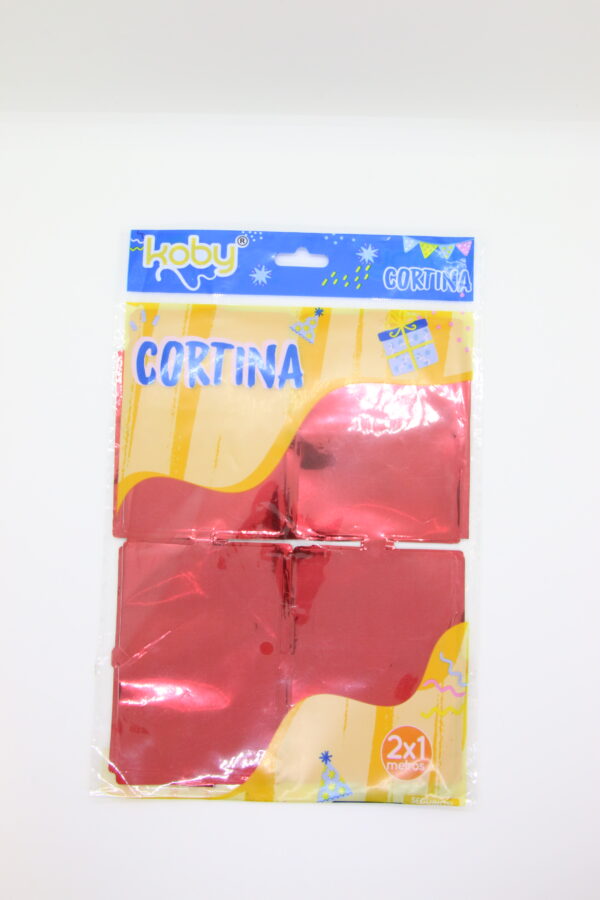 CORTINA CUADRO KOBY 2MTS X 1MT ROJO METAL