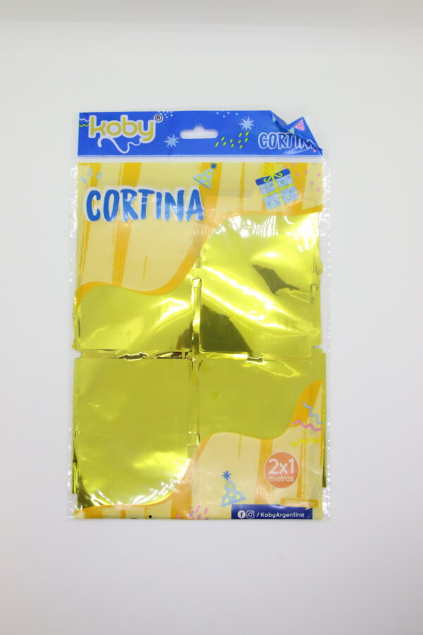 CORTINA CUADRO KOBY 2MTS X 1MT ORO METAL