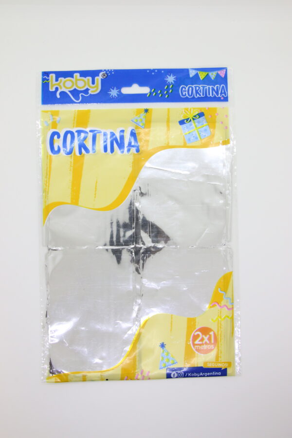 CORTINA CUADRO KOBY 2MTS X 1MT PLATA METAL