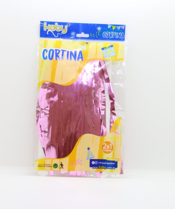 CORTINA FLECOS KOBY 2MTS X 1MT ROSA GOLDMETAL
