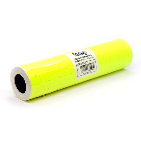 ROLLO ETIQUETADORA KOBY 8 DIG FLUO AMARILLO