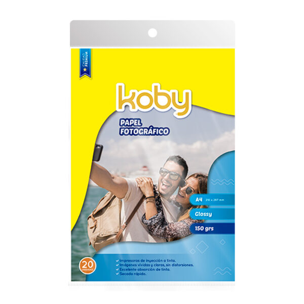 PAPEL FOTOGRAFICO A4 20H X150G KOBY