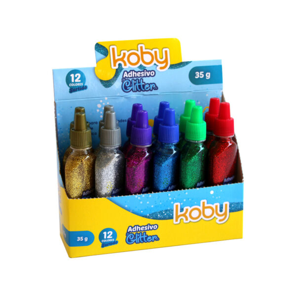 ADHESIVO C/BRILLO KOBY 35GR X12 SURTIDO