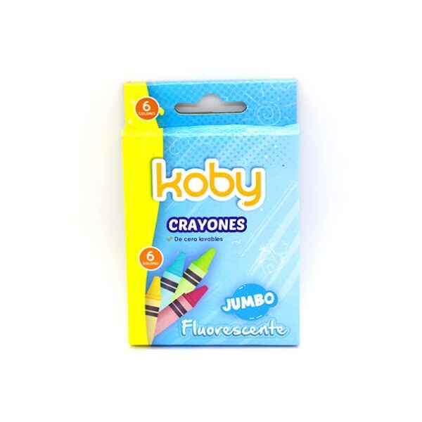 CRAYONES X  6 KOBY JUMBO FLUO