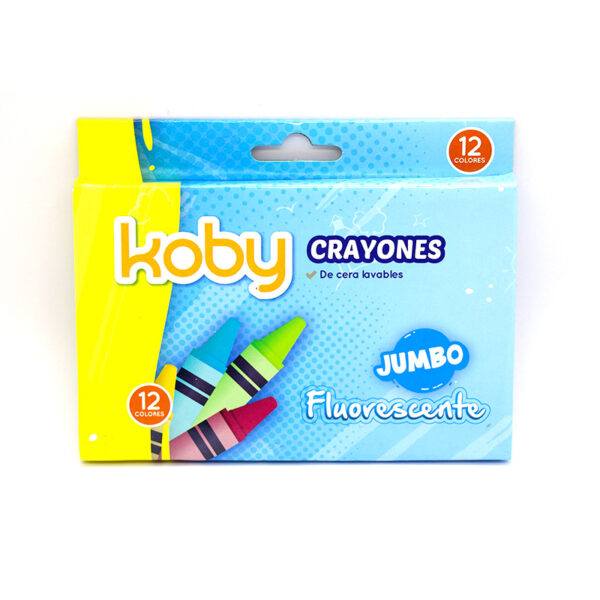 CRAYONES X 12 KOBY JUMBO FLUO