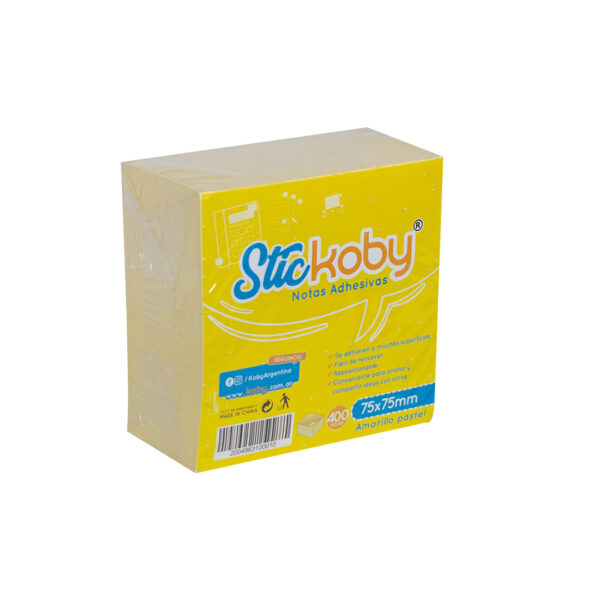 TACO AUTOADH. KOBY 75X75X400H AMARIL PASTEL