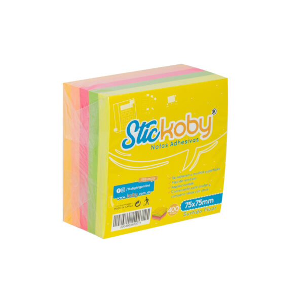 TACO AUTOADH. KOBY 75X75X400H FLUO SURTIDO