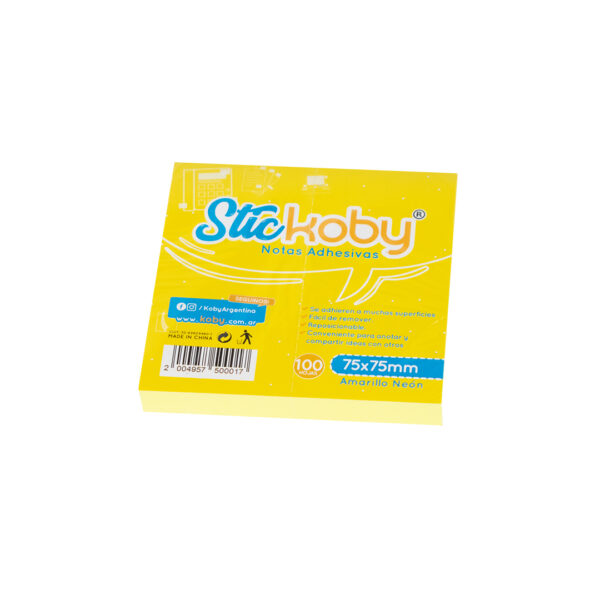 TACO AUTOADH. KOBY 75X75X100H AMARILLO