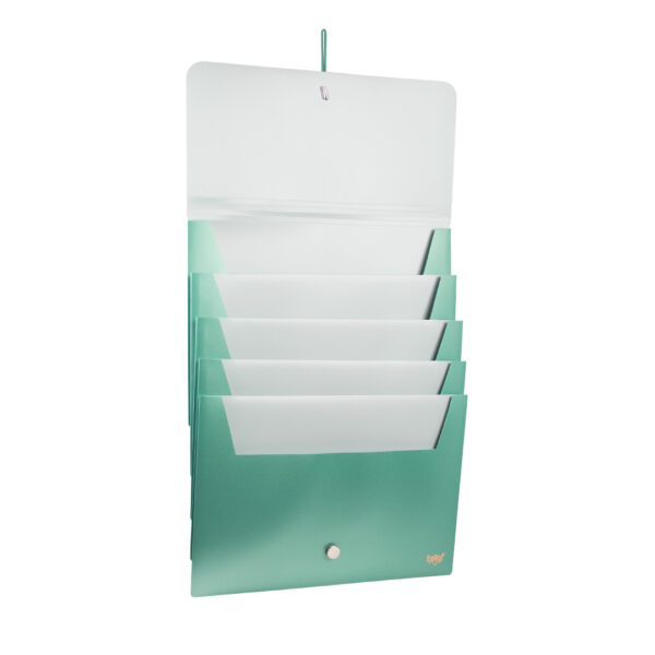 CLASIFICADOR BAG 5 DIV A4 KOBY VERDE METAL