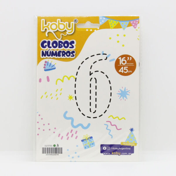 GLOBO NUMERO ORO KOBY Nº 6