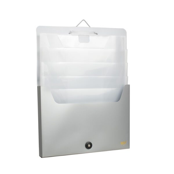 CLASIFICADOR EXTENS. 5 DIV A4 KOBY GRIS METAL