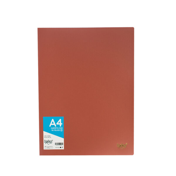 CARPETA  C/10 FOLIO A4 KOBY ROJO METAL