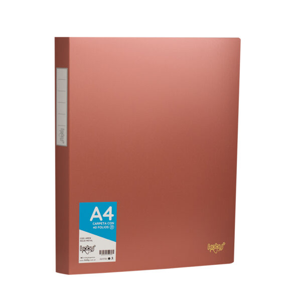 CARPETA  C/40 FOLIO A4 KOBY ROJO METAL