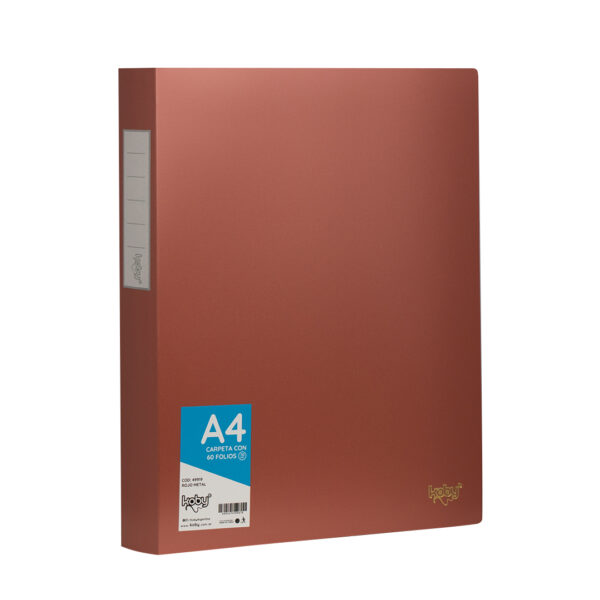 CARPETA  C/60 FOLIO A4 KOBY ROJO METAL