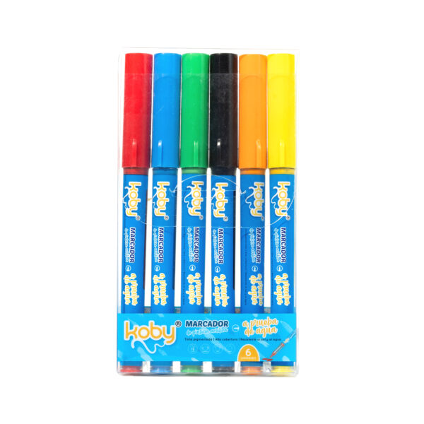 MARCADOR KOBY ACRILICO LIQUID BRUSH X6