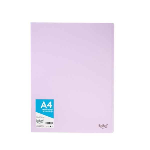 CARPETA  C/10 FOLIO A4 KOBY MORADO PASTEL