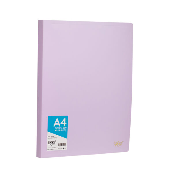CARPETA  C/40 FOLIO A4 KOBY MORADO PASTEL
