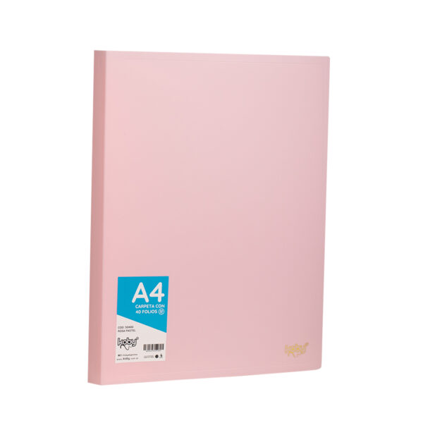CARPETA  C/40 FOLIO A4 KOBY ROSA PASTEL