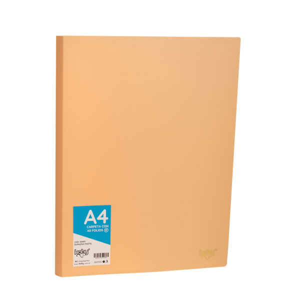 CARPETA  C/40 FOLIO A4 KOBY DURAZNO PASTEL