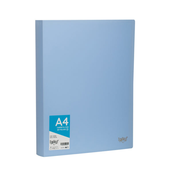CARPETA  C/60 FOLIO A4 KOBY AZUL PASTEL