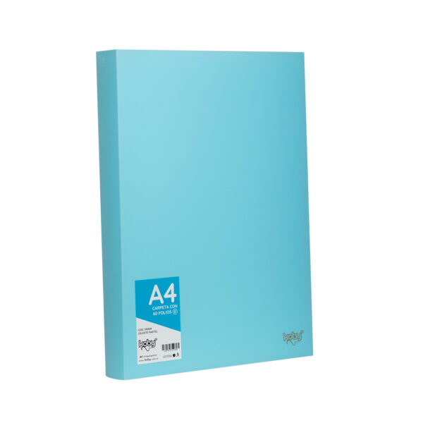 CARPETA  C/60 FOLIO A4 KOBY CELESTE PASTEL