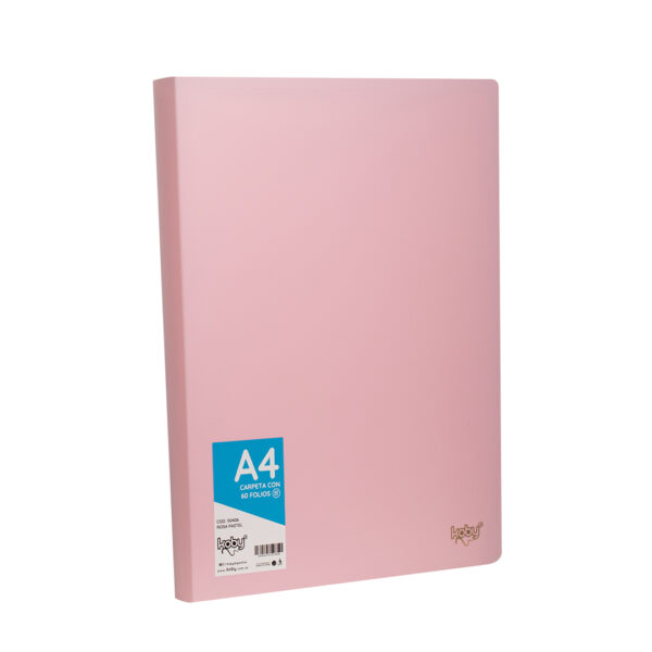 CARPETA  C/60 FOLIO A4 KOBY ROSA PASTEL