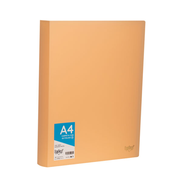 CARPETA  C/60 FOLIO A4 KOBY DURAZNO PASTEL
