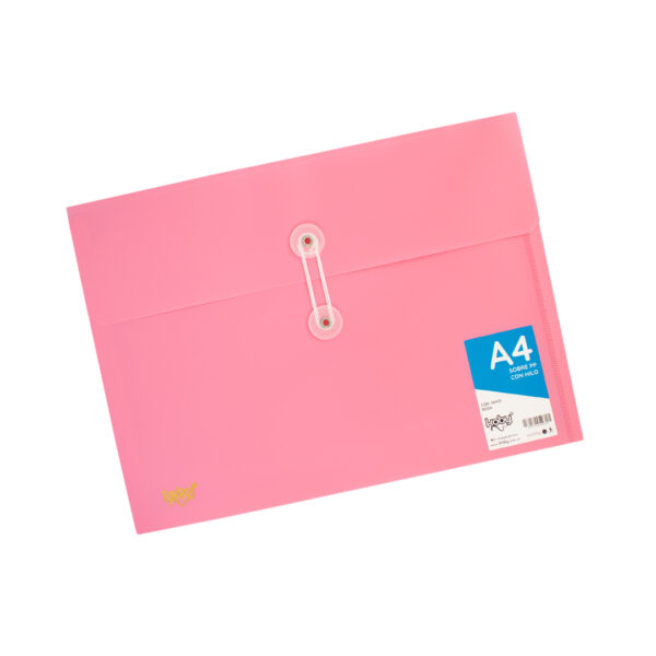 SOBRE PP C/HILO A4 KOBY ROSA APAISADO