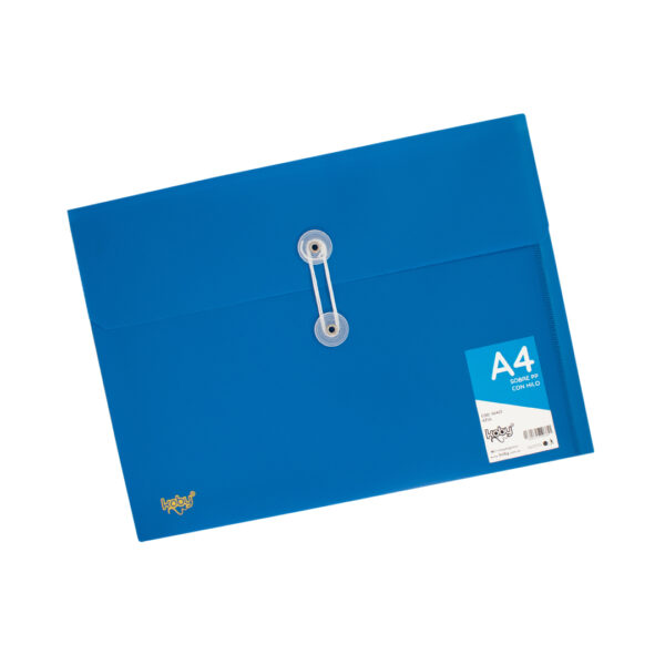SOBRE PP C/HILO A4 KOBY AZUL APAISADO