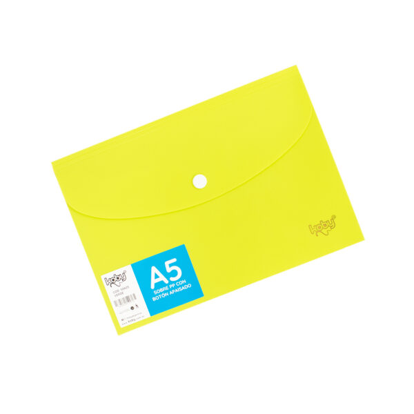 SOBRE PP C/BOTON A5 KOBY APAISADO VERDE