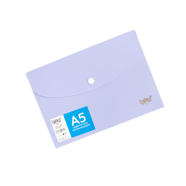 SOBRE PP C/BOTON A5 KOBY APAISADO MORADO LILA