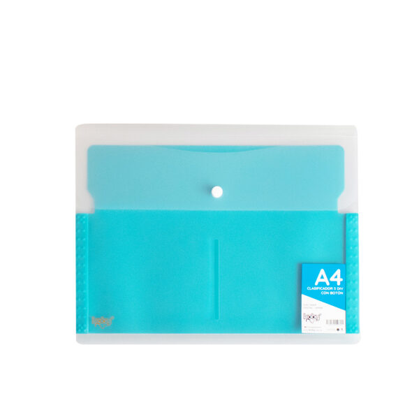 CLASIFICADOR 5 DIV C/BOTON A4 KOBY CRIS/VERDE